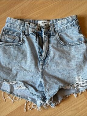 Cotton On Pale Blue Distressed Denim Shorts